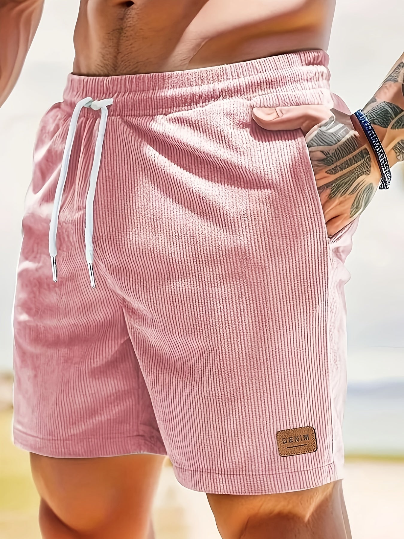 Herren Cord Kurze Sommer Bermuda Shorts