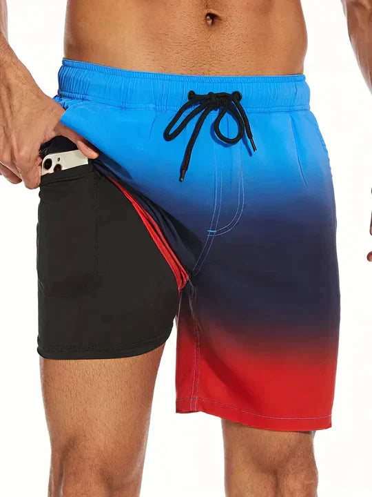 Herren Sportlicher Slim Fit Badehose mit Innenfutter