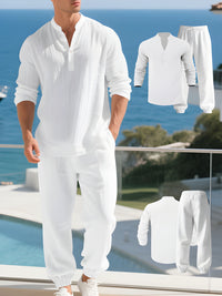 Herren Straight Fit Sommer Set mit Kordelzug