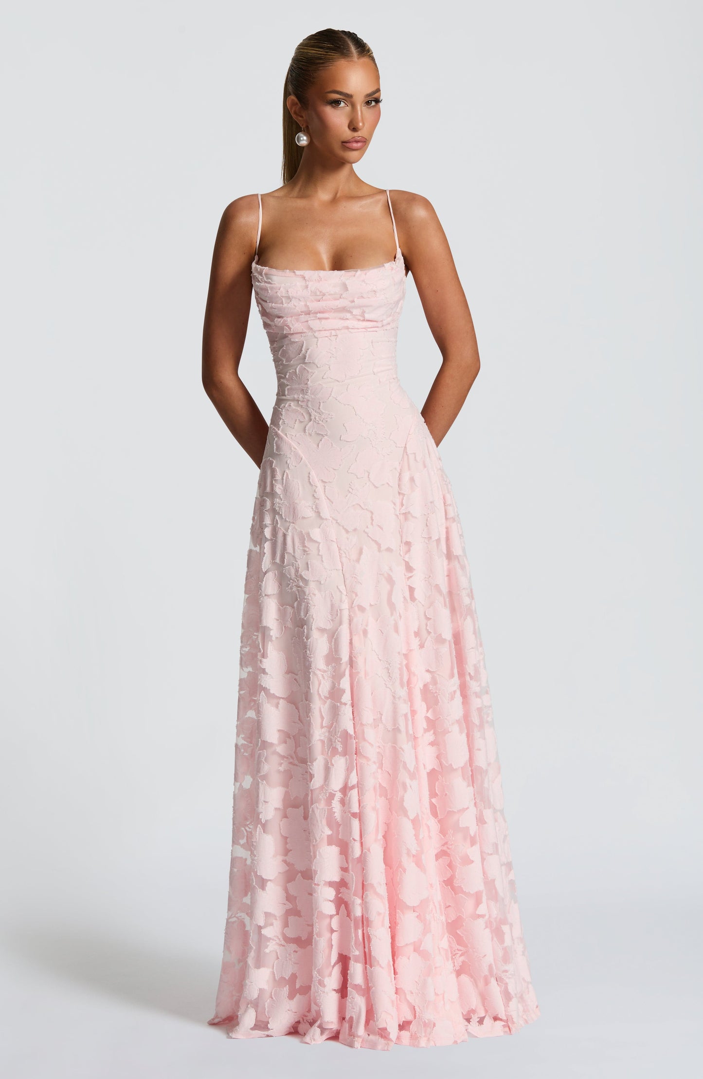Sandra | Damen Elegantes Besticktes Maxi Abendkleid