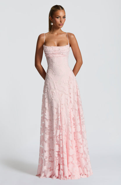 Lisanne | Damen Elegantes Besticktes Maxi Abendkleid
