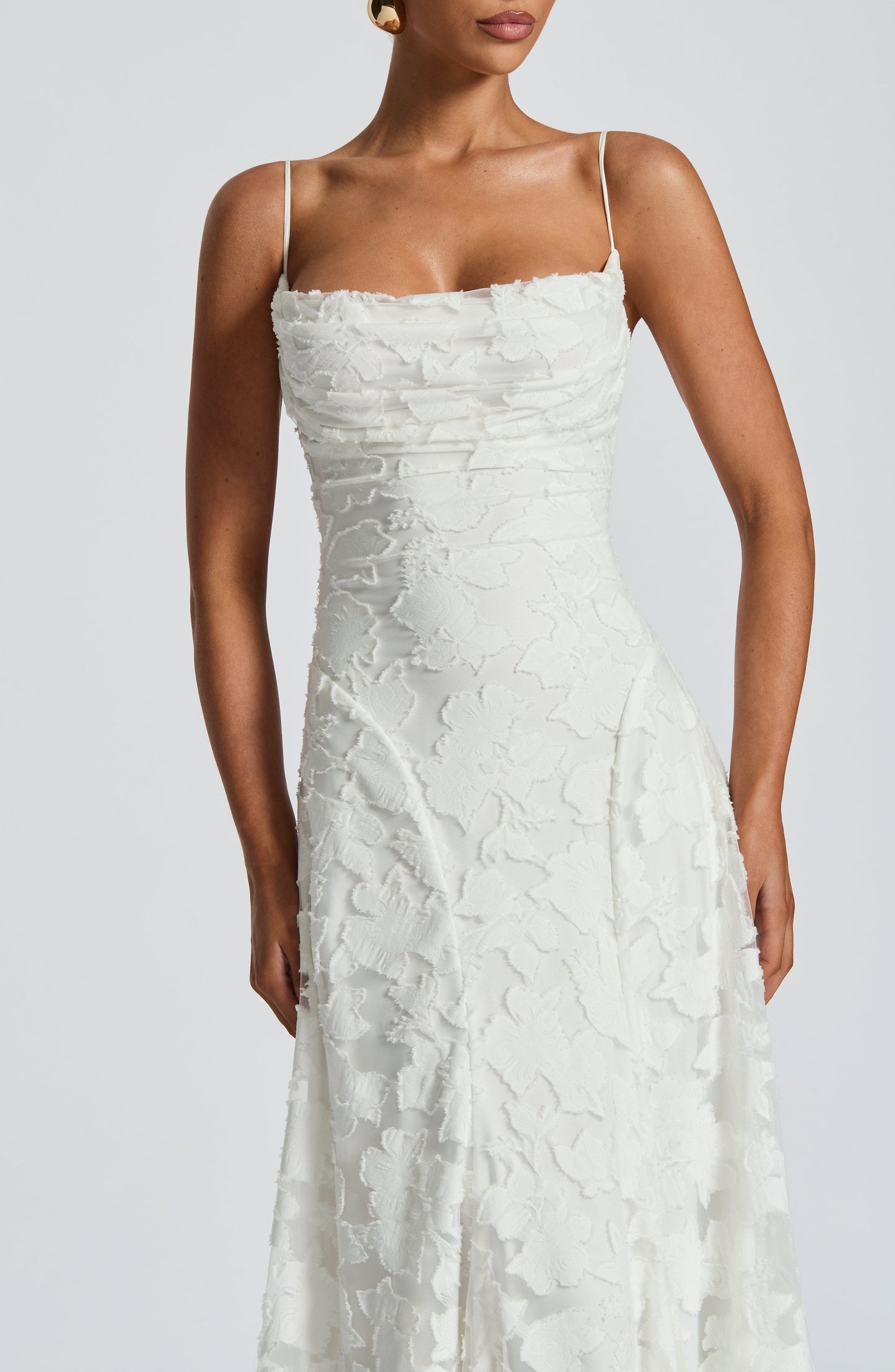 Sandra | Damen Elegantes Besticktes Maxi Abendkleid