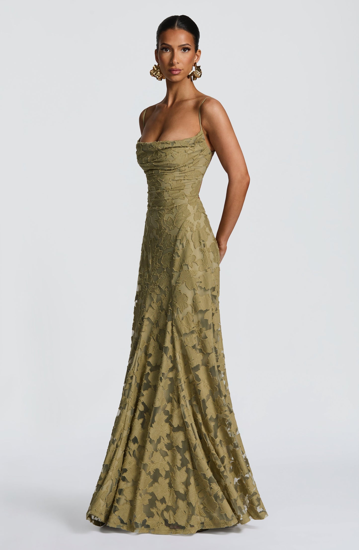 Sandra | Damen Elegantes Besticktes Maxi Abendkleid