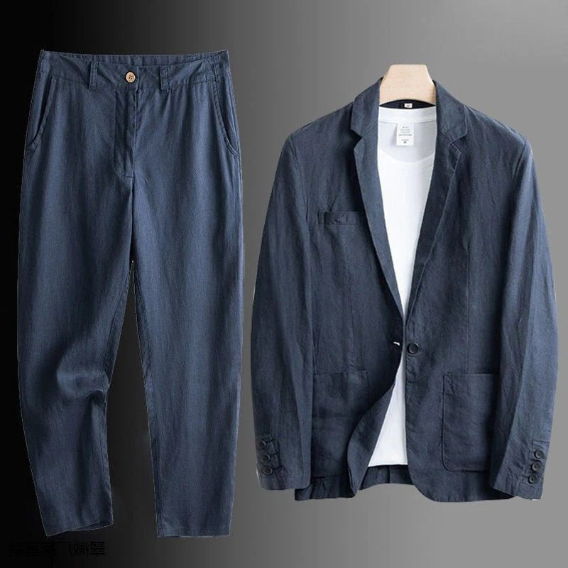 Herren Reverskragen Zweiteiler Sommer Blazer Set