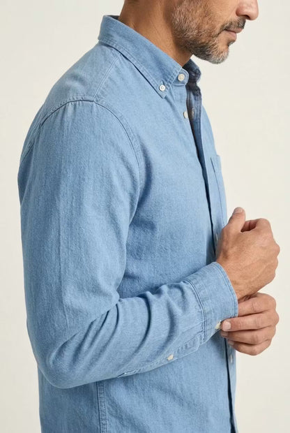Andreas | Herren Washed Chambray Hemd