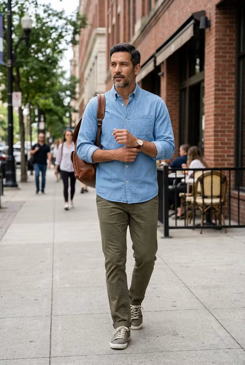 Andreas | Herren Washed Chambray Hemd