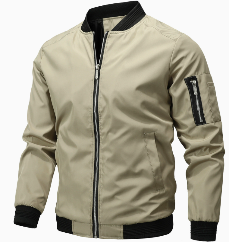 Herren Bomberjacke mit klassischem Schnitt und Reißverschluss