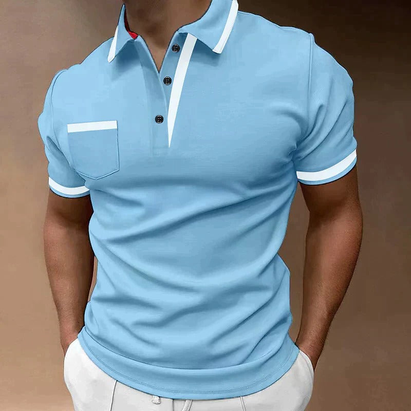 Herren Sommer Kurzarm Slim Fit Poloshirt
