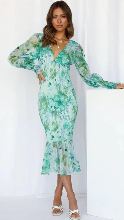 Gisela | Damen Sommer Drapiert Hochzeitsgastkleid
