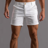 Herren Casual Knopf Slim Fit Kurze Hose