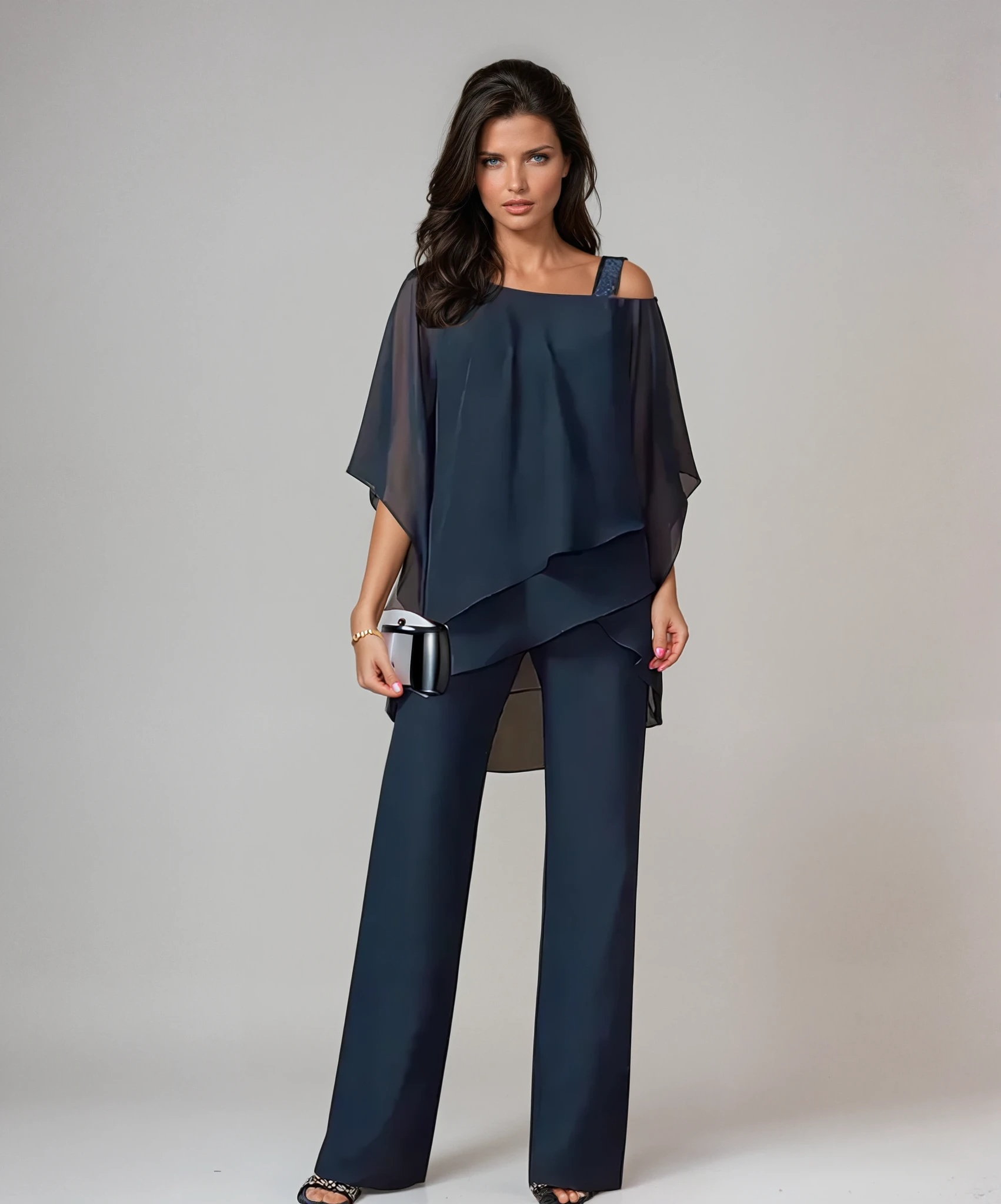 Damen Sommer Weites Bein Zweiteiler Jumpsuit