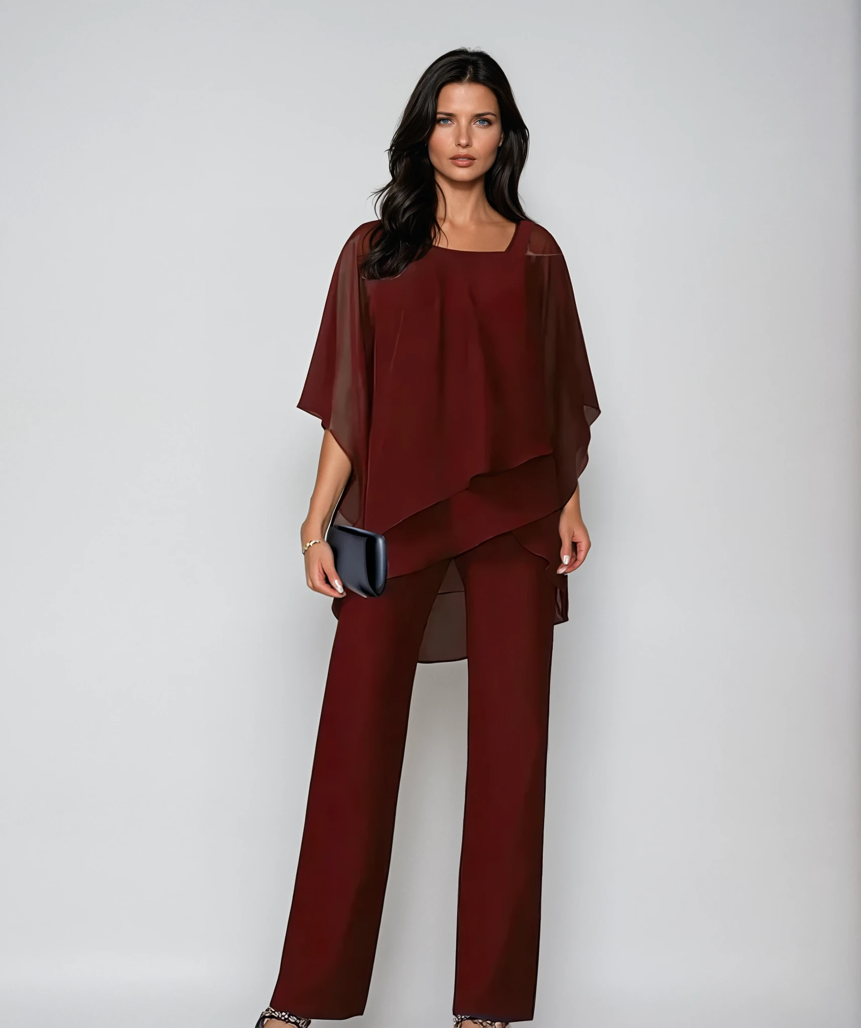 Damen Sommer Weites Bein Zweiteiler Jumpsuit