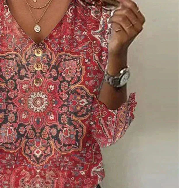 Ida | Damen Bedruckte Boho Bluse