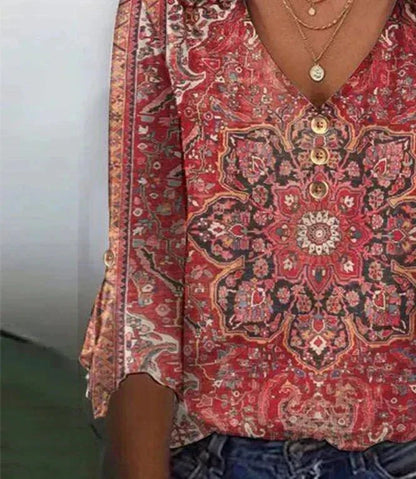 Ida | Damen Bedruckte Boho Bluse