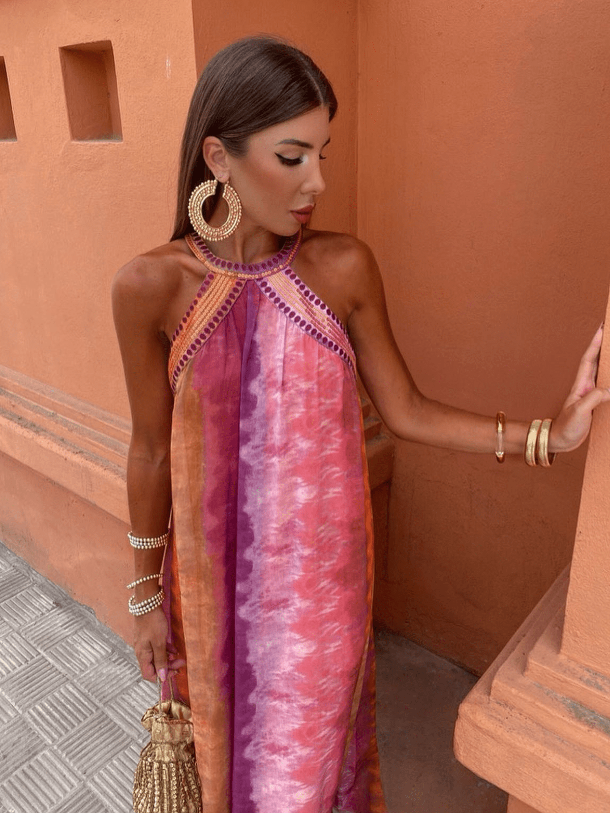 Bianca | Damen Elegant Neckholder Hochzeitsgastkleid
