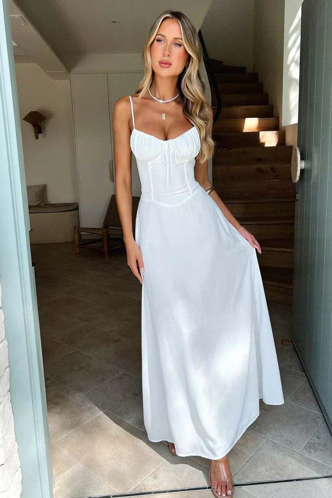Mila | Damen Elegantes Sommer A-Linien Maxikleid