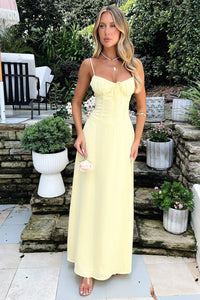 Nina | Damen Sommer Spaghettiträger Hochzeitsgastkleid