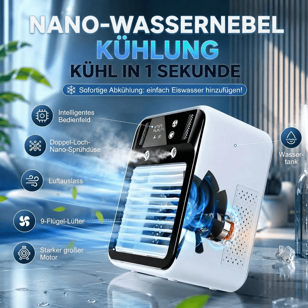 Mobiler Luftkühler Ventilator | Verdunstungskühlung Wassertank Tragbar
