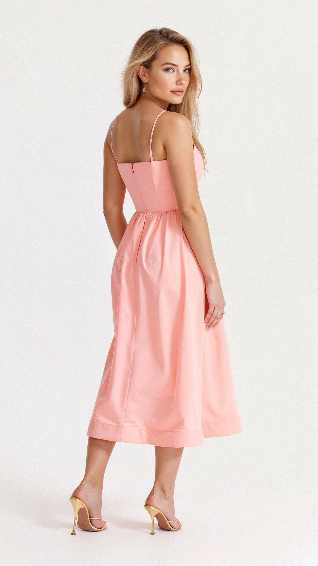 Angelika | Damen Klassisches Spaghettiträger A-Linien Kleid