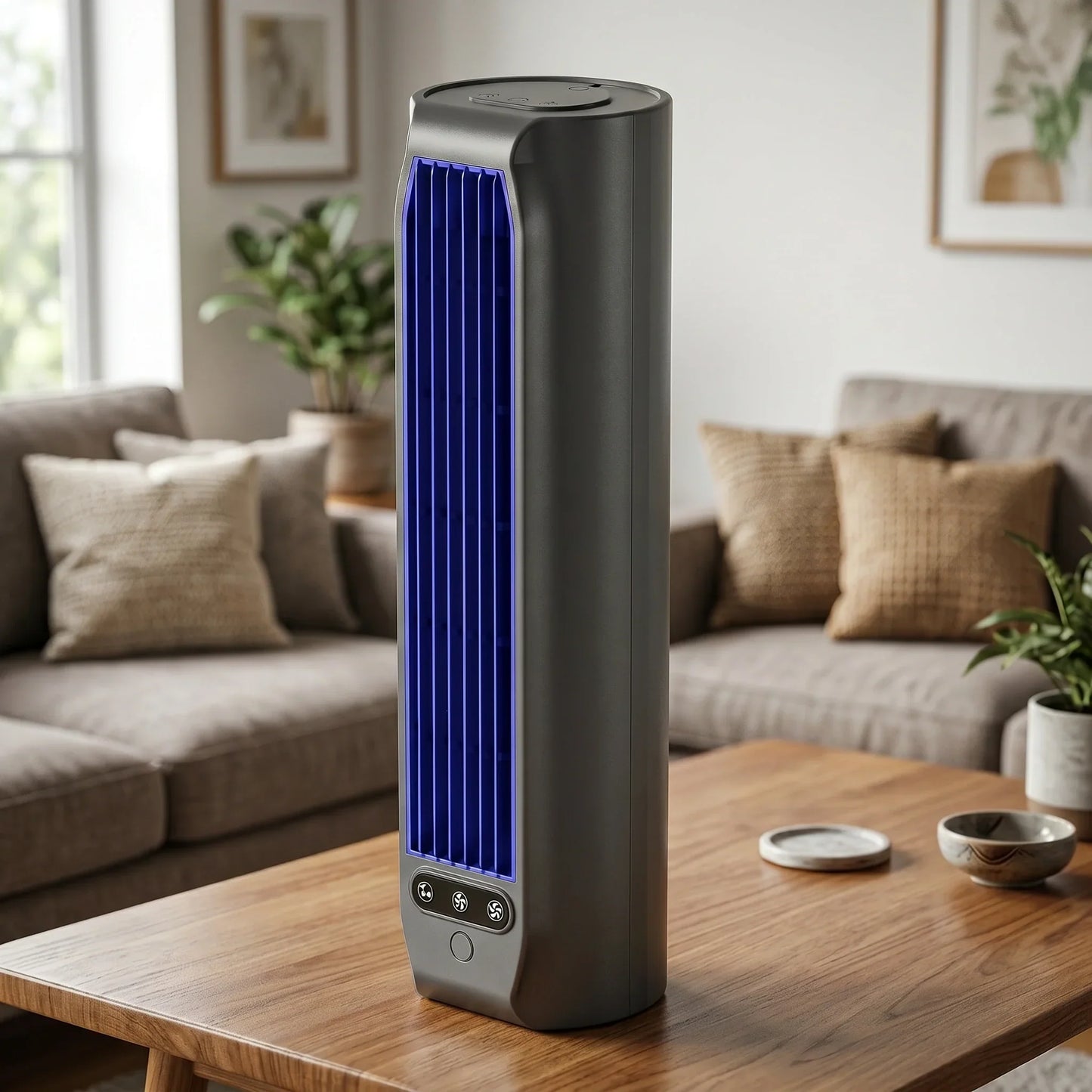 Mobiler Turmventilator | Klingenlos Leise Tragbar für den Sommer