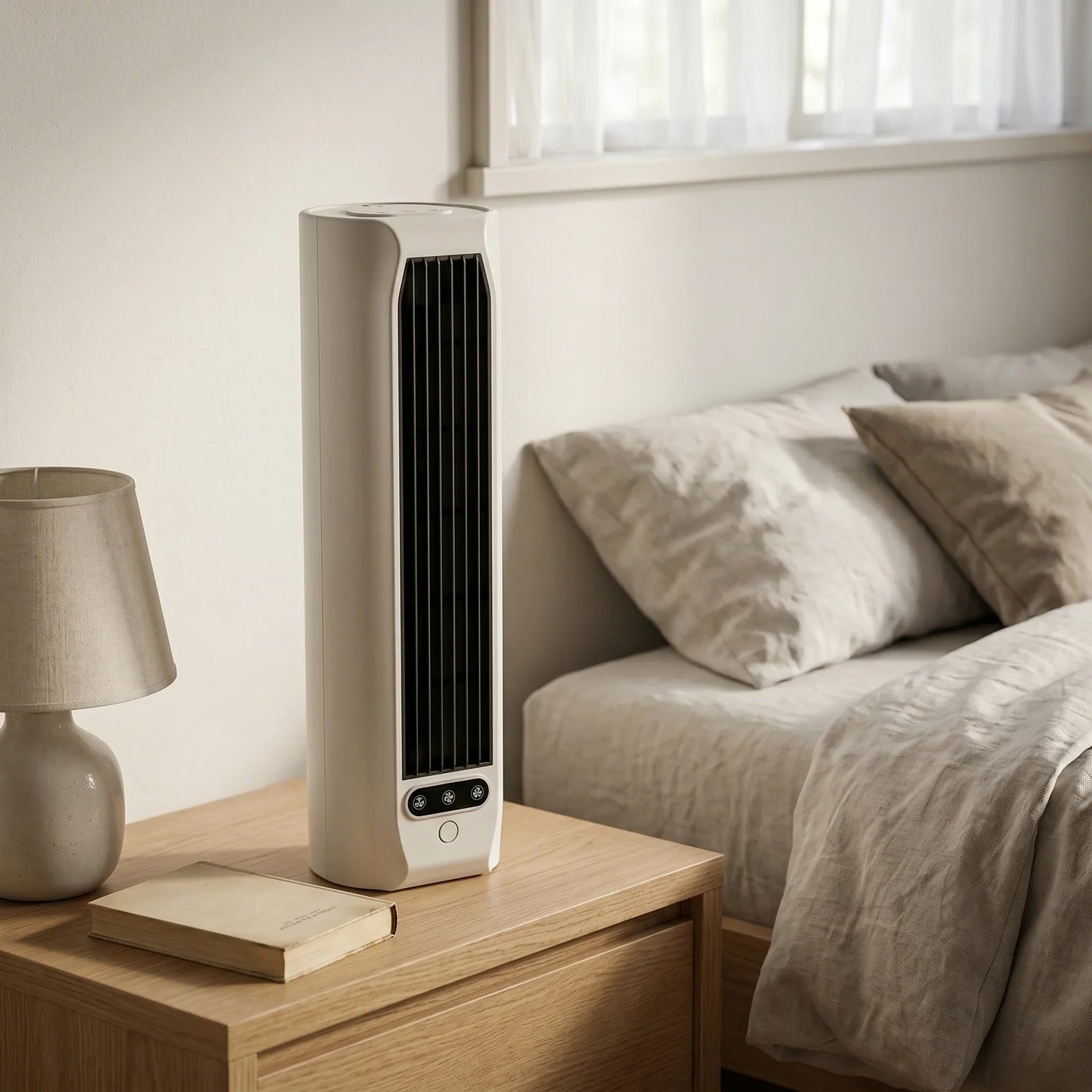 Mobiler Turmventilator | Klingenlos Leise Tragbar für den Sommer