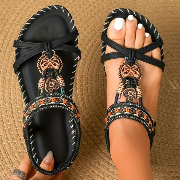 Damen Mehrriemen Orthopädische Boho Sandalen