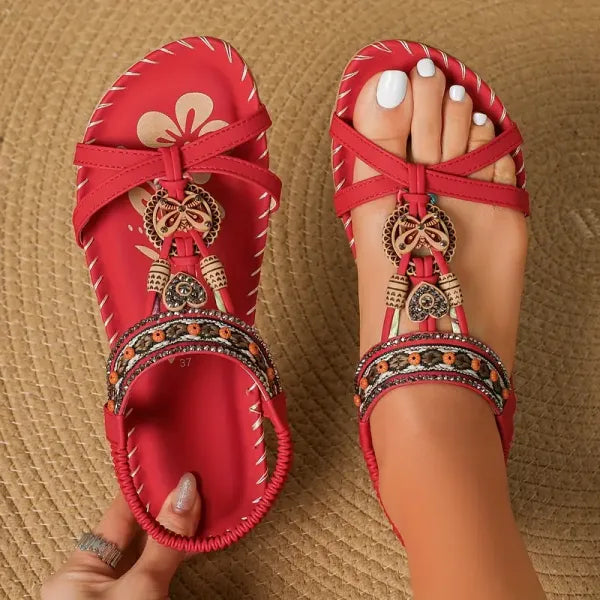 Damen Mehrriemen Orthopädische Boho Sandalen