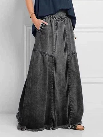 Damen Strukturierter Sommer Jeansrock