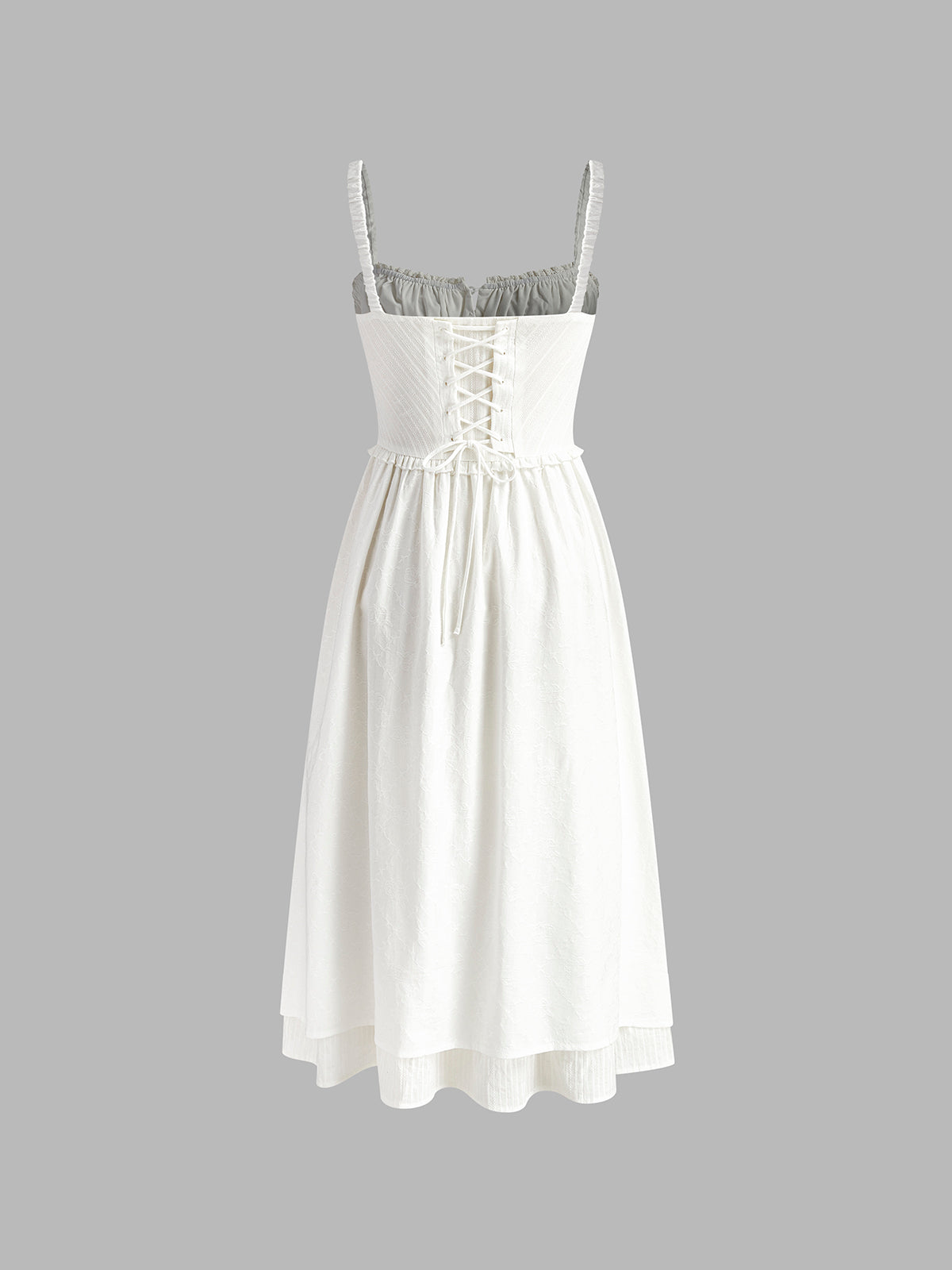 Damen Strand Rüschen Spaghetti Träger Midi Kleid