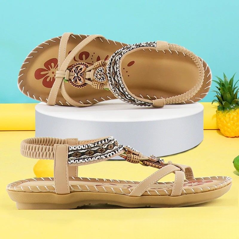 Damen Mehrriemen Orthopädische Boho Sandalen