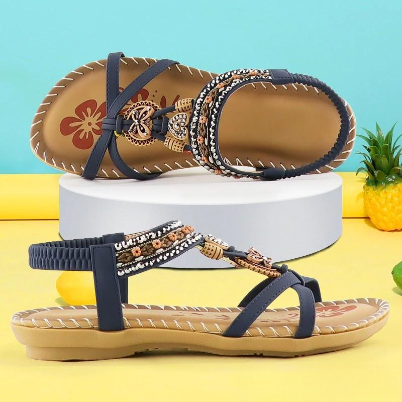 Damen Mehrriemen Orthopädische Boho Sandalen