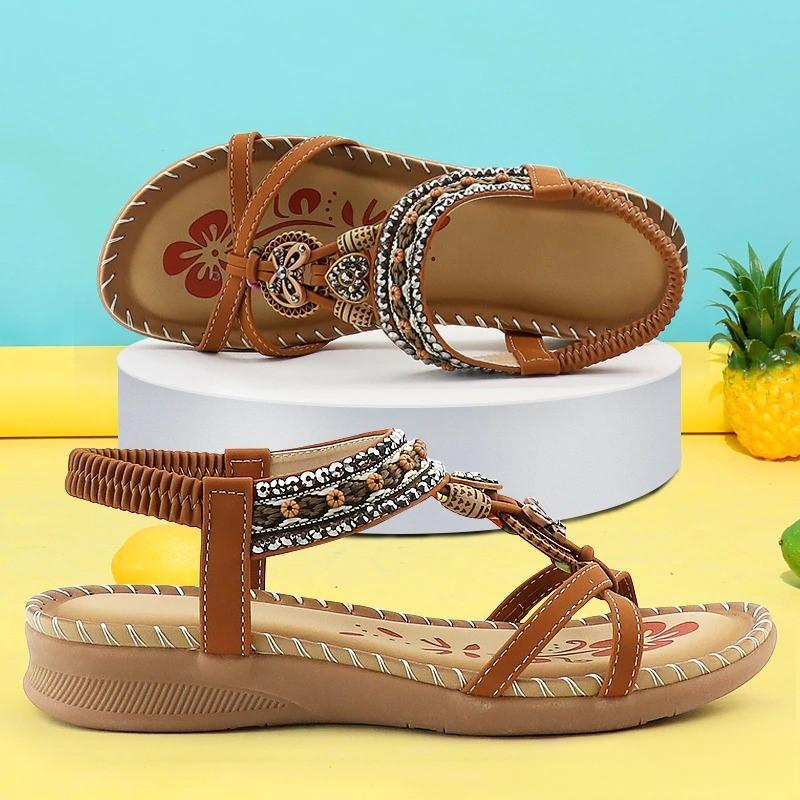 Damen Mehrriemen Orthopädische Boho Sandalen