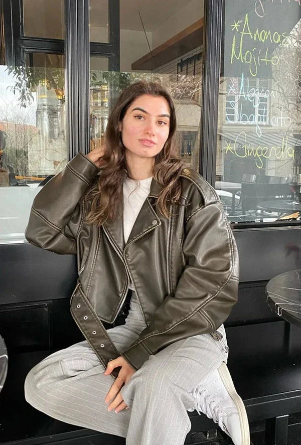 Damen Cropped frühlingjacke | Kurz Geschnittene Ausführung mit Gürtel