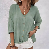 Damen Lockere Bluse mit Knopfleiste im Relaxed-Fit-Stil