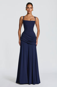 Mavey | Damen Festliche Eckigem Ausschnitt Maxi Dress