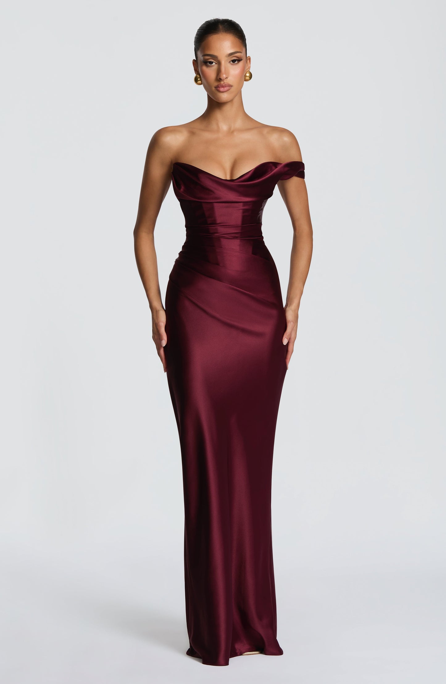 Margrit | Damen Elegantes One Shoulder Satin Abendkleid