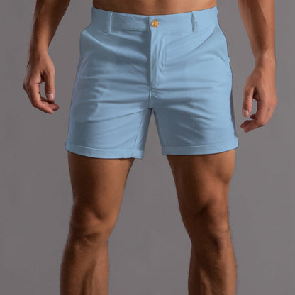 Herren Casual Knopf Slim Fit Kurze Hose