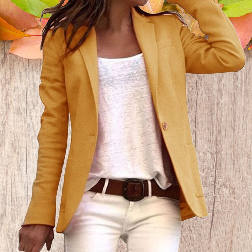 Damen Tailliert Geknöpft Slim Fit Blazer