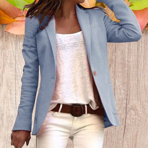 Damen Tailliert Geknöpft Slim Fit Blazer