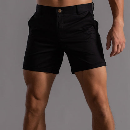 Herren Casual Knopf Slim Fit Kurze Hose